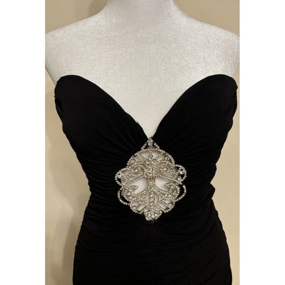 Stunning Cache Ruched Mermaid Bustier Maxi Dress Evening Gown Rhinestone Cut out - Picture 2 of 11